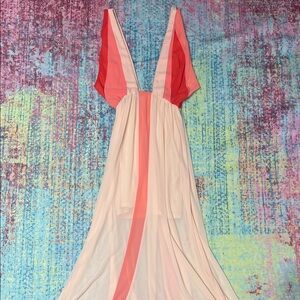 VENUS Backless Dress in Pink and Red